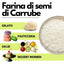 SaporePuro farina di semi di carrube (E410) from Italy, showing a close-up of the gluten-free, natural product in a jar.