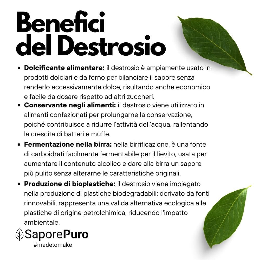 SaporePuro Destrosio gelato sugar for quick energy, in a clear jar with white granulated sugar visible inside.