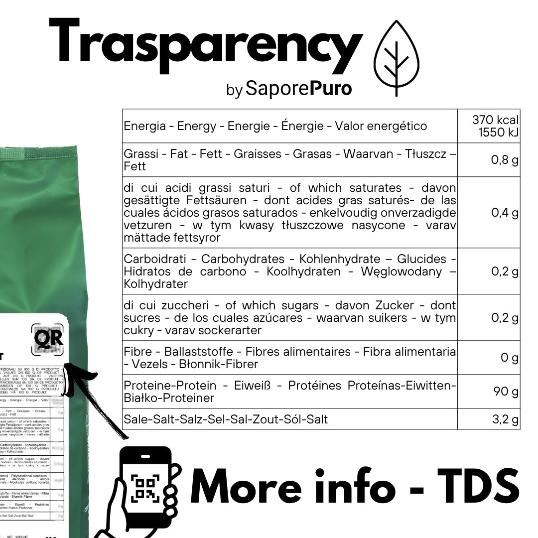 Caseinato di Sodio - SaporePuro - Proteina pura da Latte (Caseina) - Gluten Free - GelatoStore