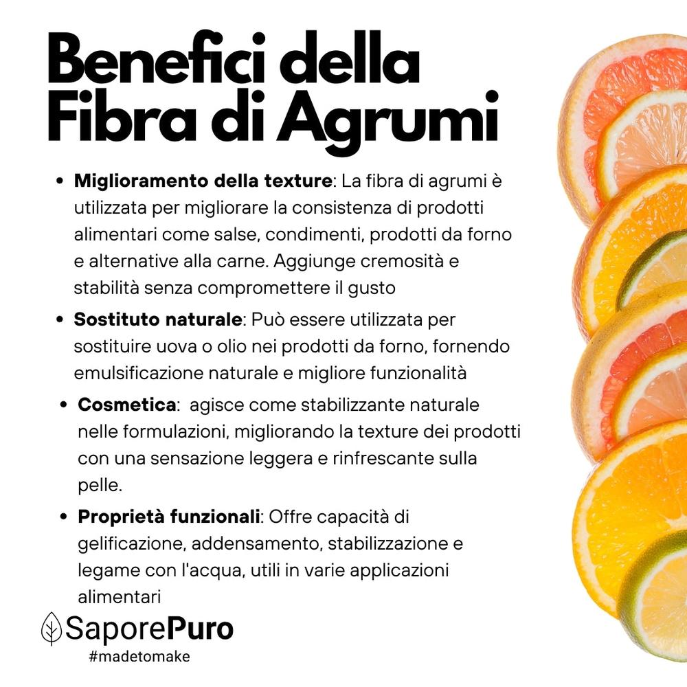 Fibra di Agrumi Addensante Clean Label by SaporePuro, citrus fiber supplement for gelato without artificial E additives.