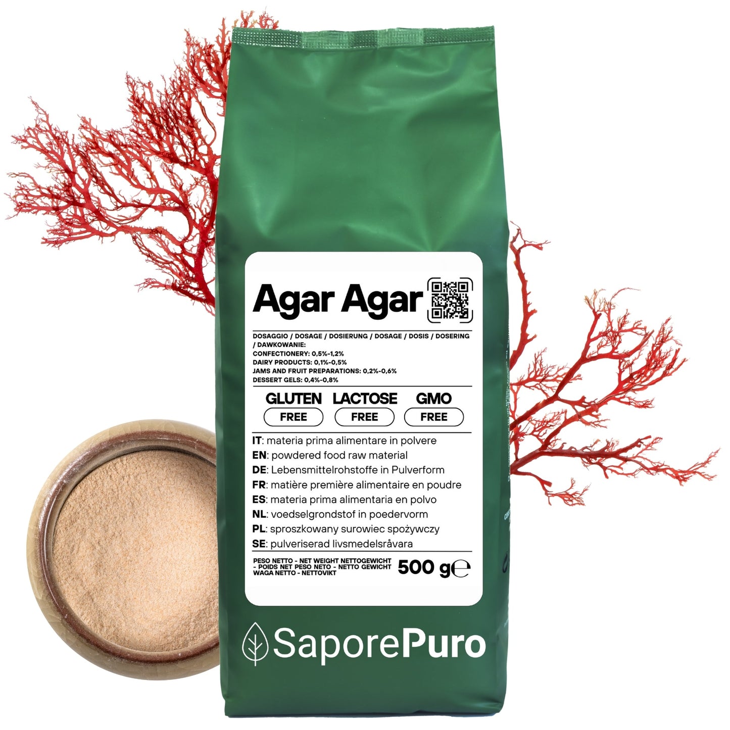 Agar Agar - E406 - Gelificante Naturale - Origine ITALIA - GelatoStore