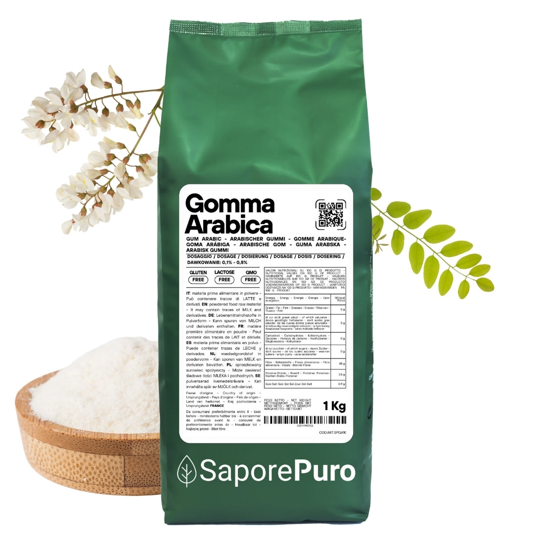 Gomma arabica in polvere - (E414) - Confezionato in Italia - GelatoStore
