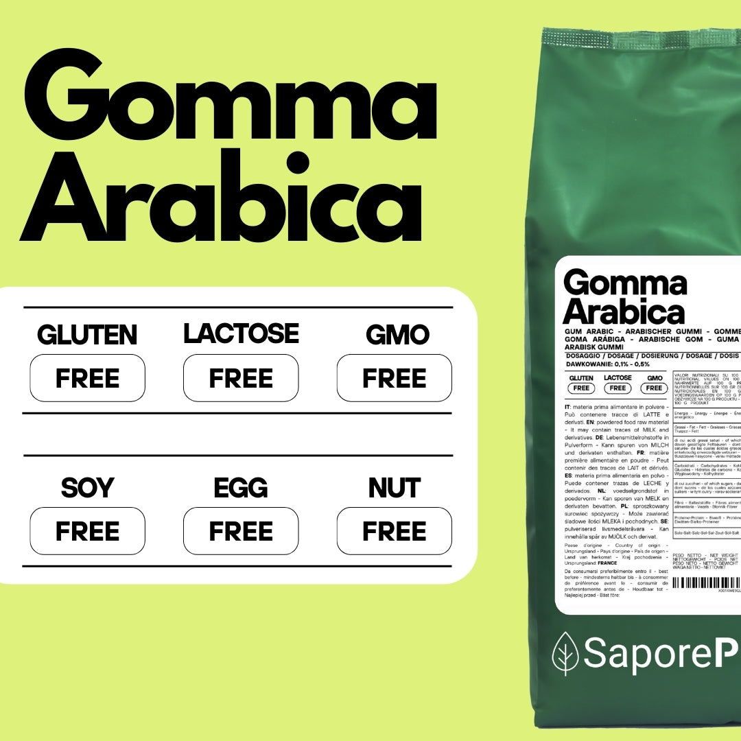 Gomma arabica in polvere - (E414) - Confezionato in Italia - GelatoStore