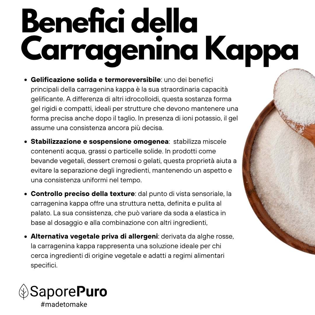 Carragenina Kappa (E407) - Confezionato in Italia - GelatoStore