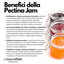 SaporePuro Basso Metossile E440ii gelatina for making Pectina Jam, with a close-up of the transparent gelatin sheets.