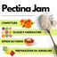 SaporePuro Pectina Jam gelatina in glass jar, showcasing vibrant, glossy fruit-flavored jelly with a smooth texture.