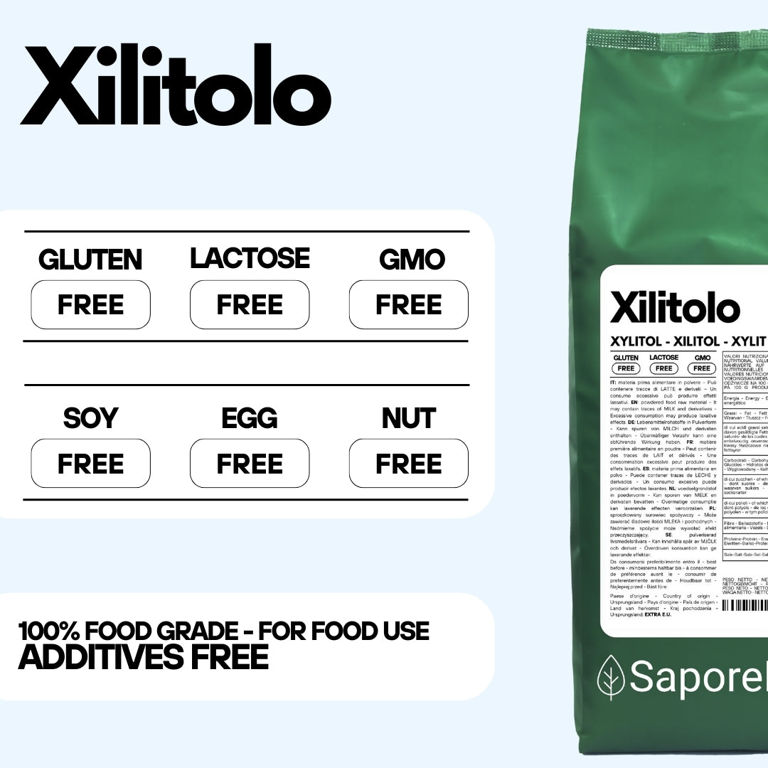 Xilitolo  - Dolcificante Naturale con meno Calorie - Origine Extra E.U.