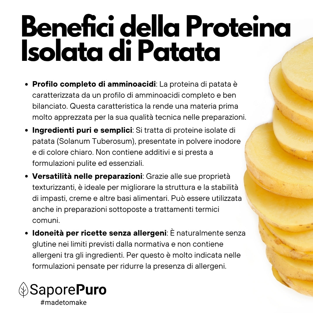Proteine Isolate di Patata - Albume Vegano - VegeWhip - Per realizzare prodotti Vegan - GelatoStore