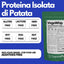 SaporePuro Vegane Proteine Isolate di Patata, plant-based vegan protein powder in a white container with label.