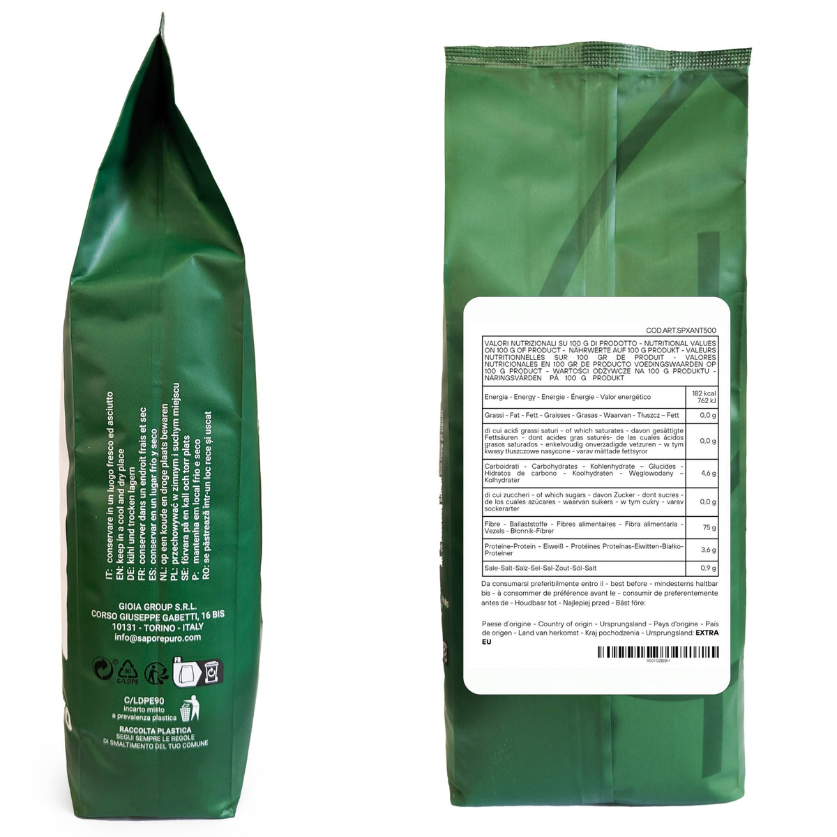 Gomma di xantano SaporePuro E415 in confezione, ingrediente naturale, visibile in questa immagine.