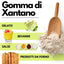 SaporePuro Xantano E415 gum in packaging, natural food additive for thickening and stabilizing in Italian-made product.