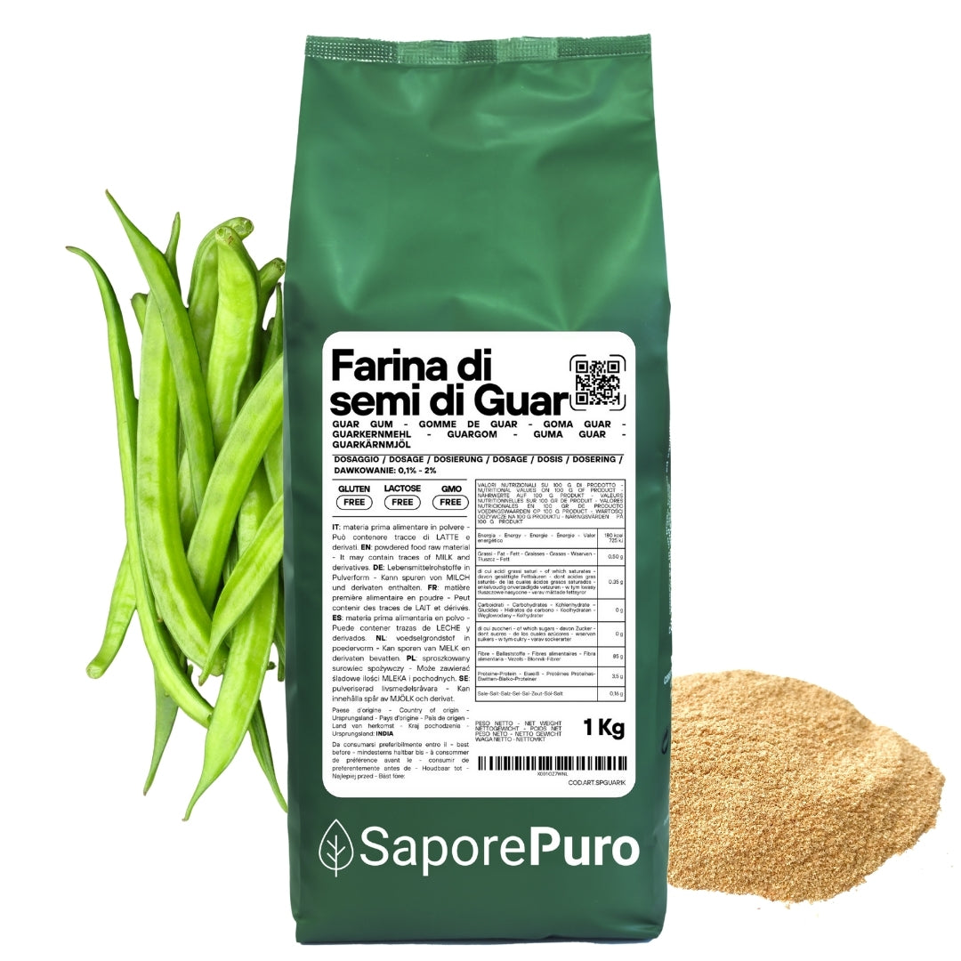Farina di Semi di Guar (E412)  - Origine India - Confezionato in Italia - GelatoStore
