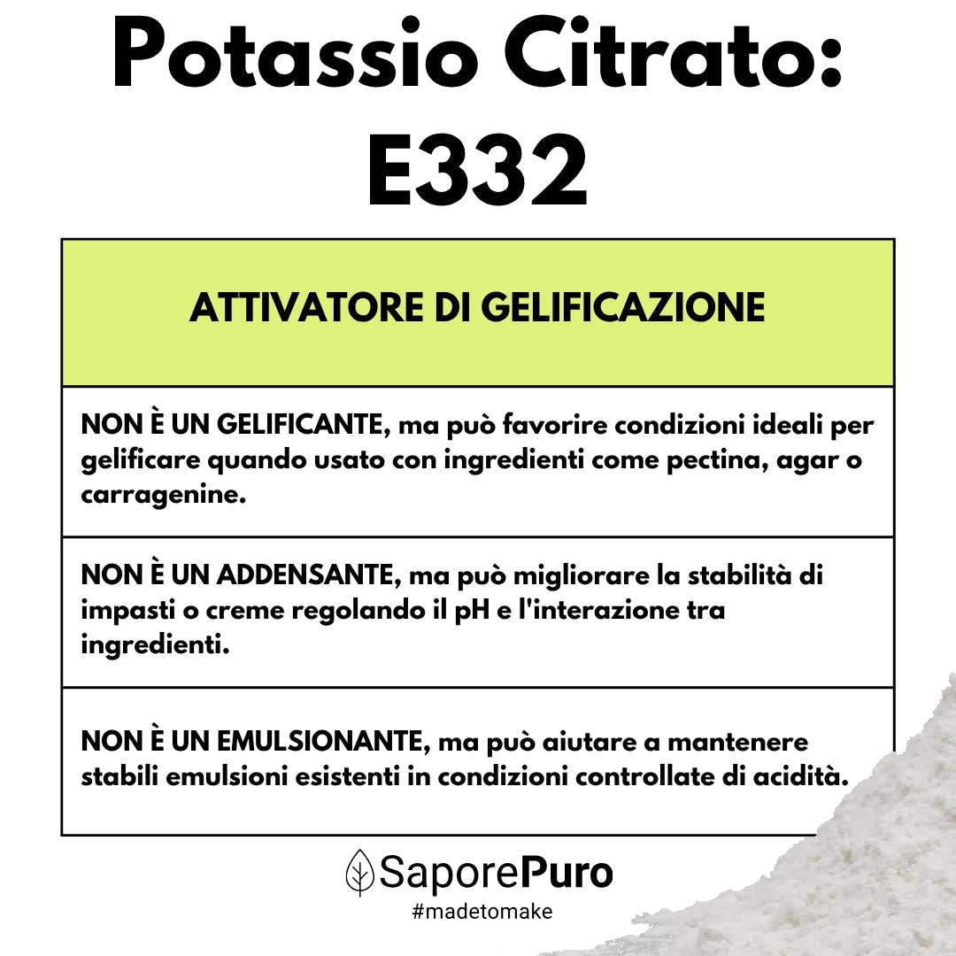 Potassio Citrato - Citrato di Potassio - 200gr - Origine GERMANIA - Sostituto del Sale - SaporePuro