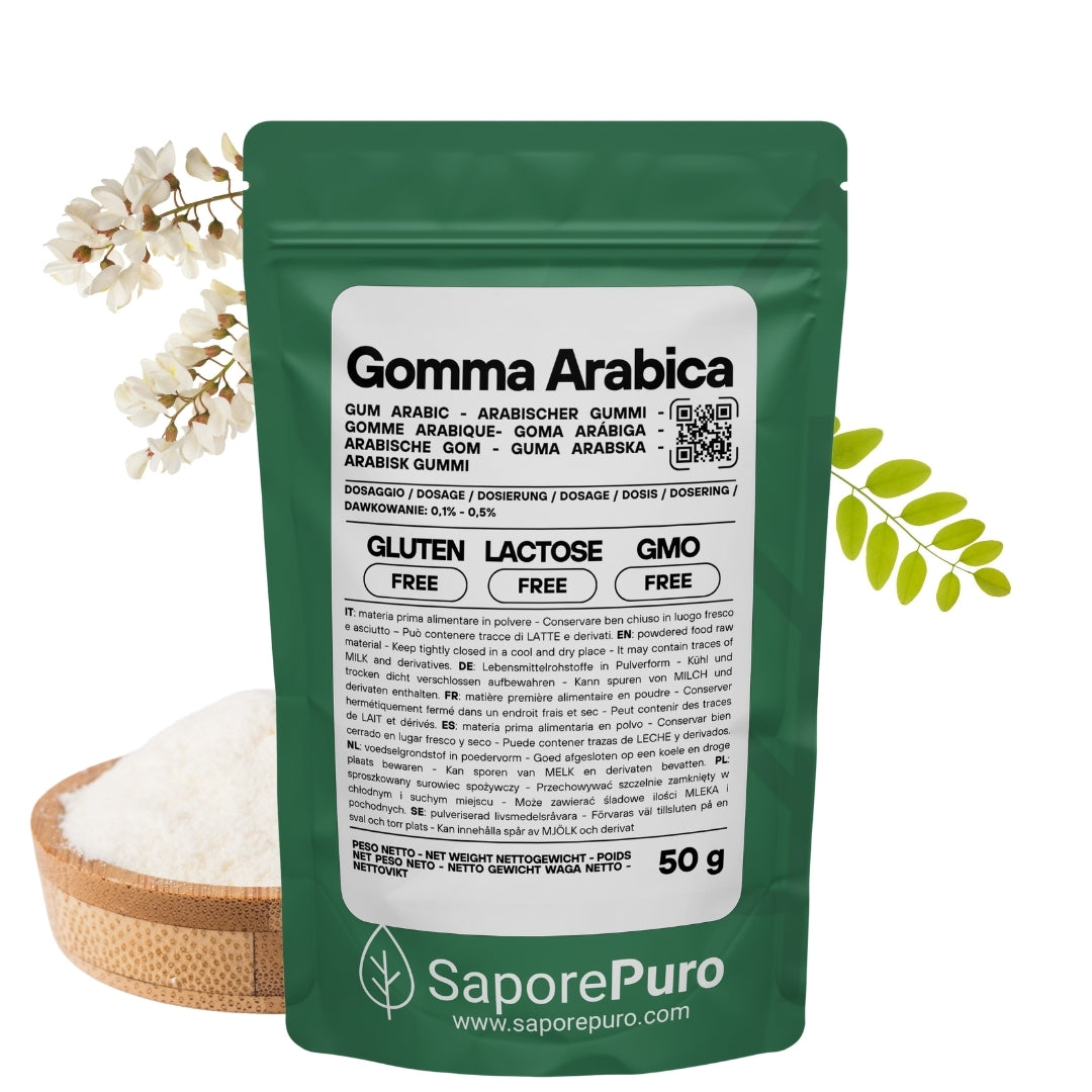 Gomma arabica in polvere - (E414) - Confezionato in Italia - GelatoStore