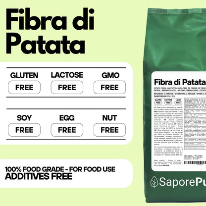 Fibra di Patata - 1kg - Gluten Free - Origine Belgio- ideale per panificazione e prodotti da forno - SaporePuro