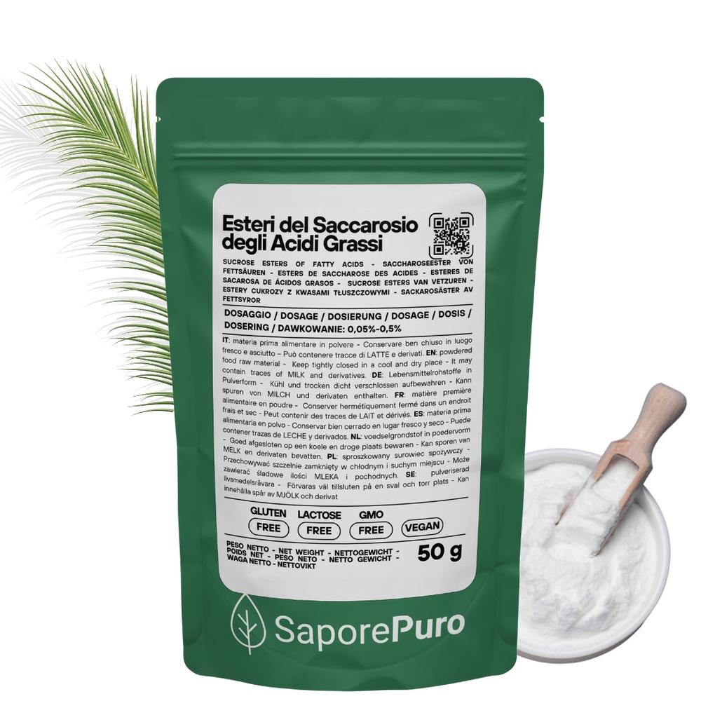 Esteri del Saccarosio Sucresteri E473 ingredienti per cucina e forno, SaporePuro, in confezione con zucchero per dolci e cottura