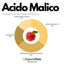 SaporePuro Acido Malico Premium, Italian acidifier for mixology and enology, in a clear container with a white label.