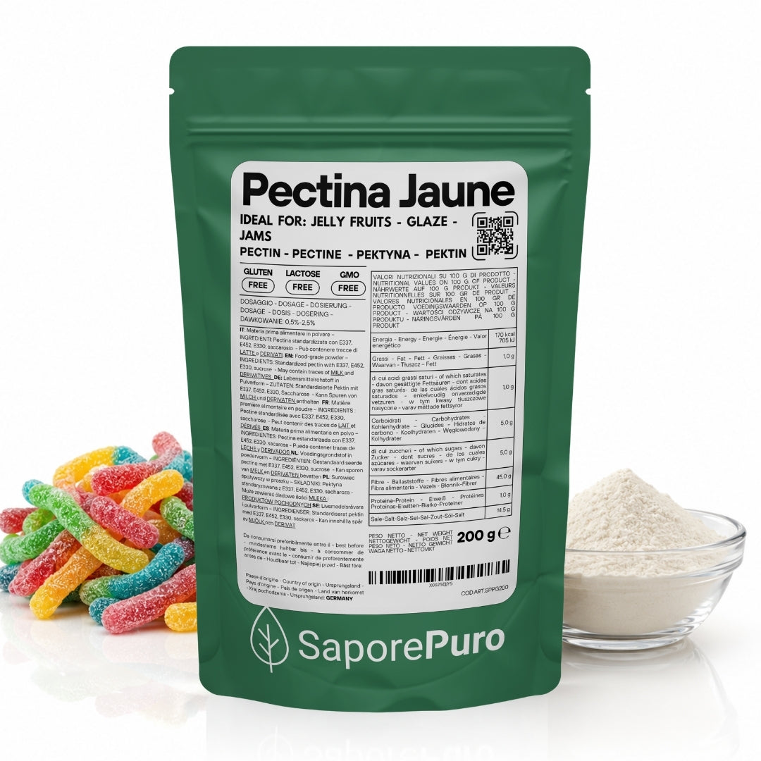 Pectina Gialla (Jaune) SaporePuro - Gelatine di Frutta, Marmellate, Gel Spessi