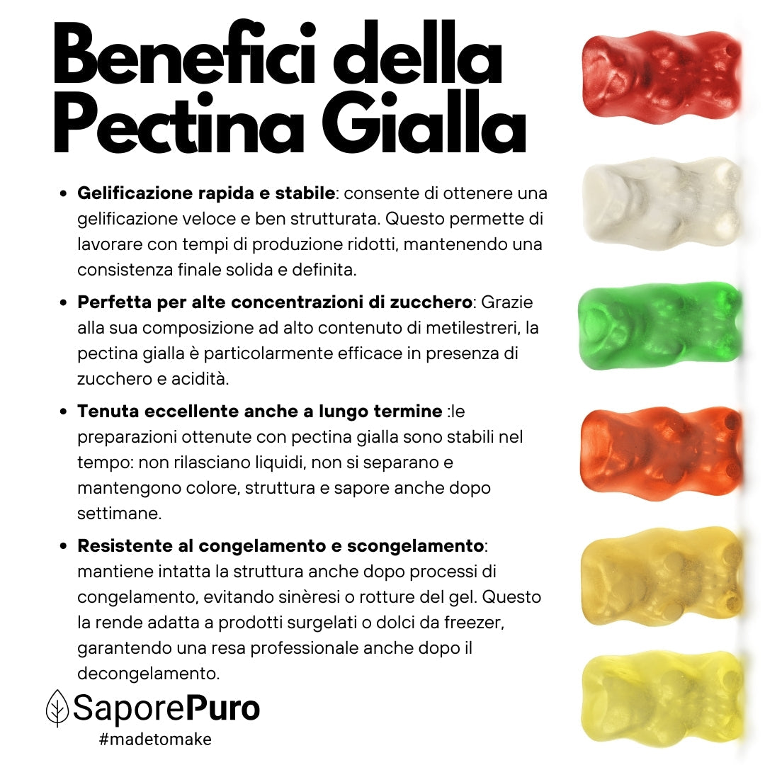 Pectina Gialla (Jaune) SaporePuro - Gelatine di Frutta, Marmellate, Gel Spessi - GelatoStore