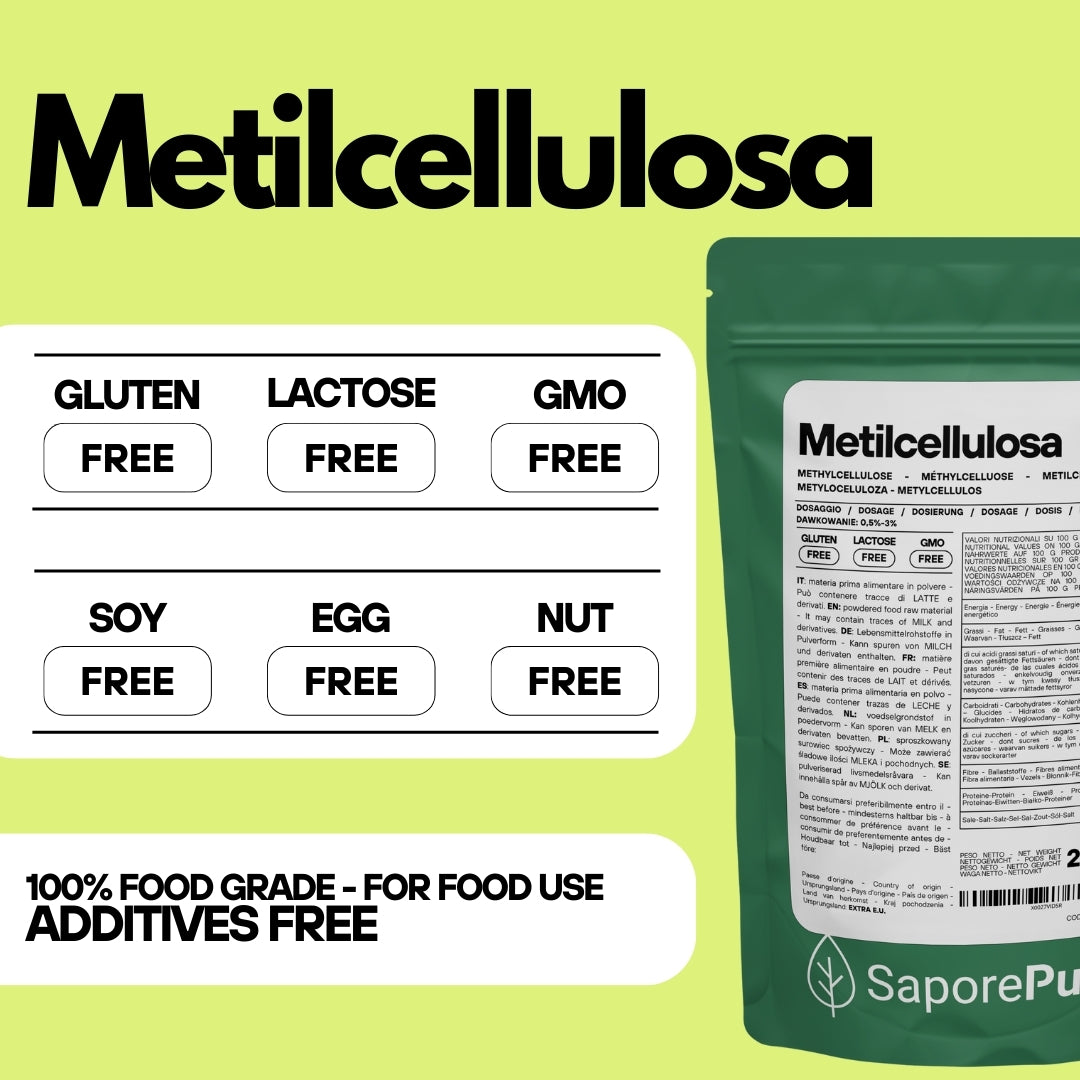 Metilcellulosa Alimentare SaporePuro - Addensante e Gelificante - GelatoStore