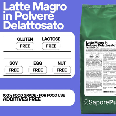 Latte Magro in Polvere DELATTOSATO -  Latte in Polvere senza lattosio per Gelati e cucina. - GelatoStore