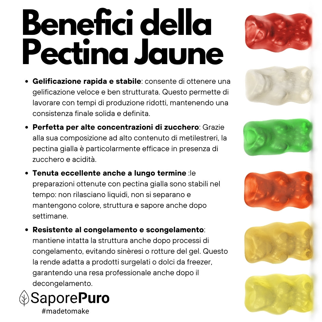 Pectina Gialla (Jaune) SaporePuro - Gelatine di Frutta, Marmellate, Gel Spessi