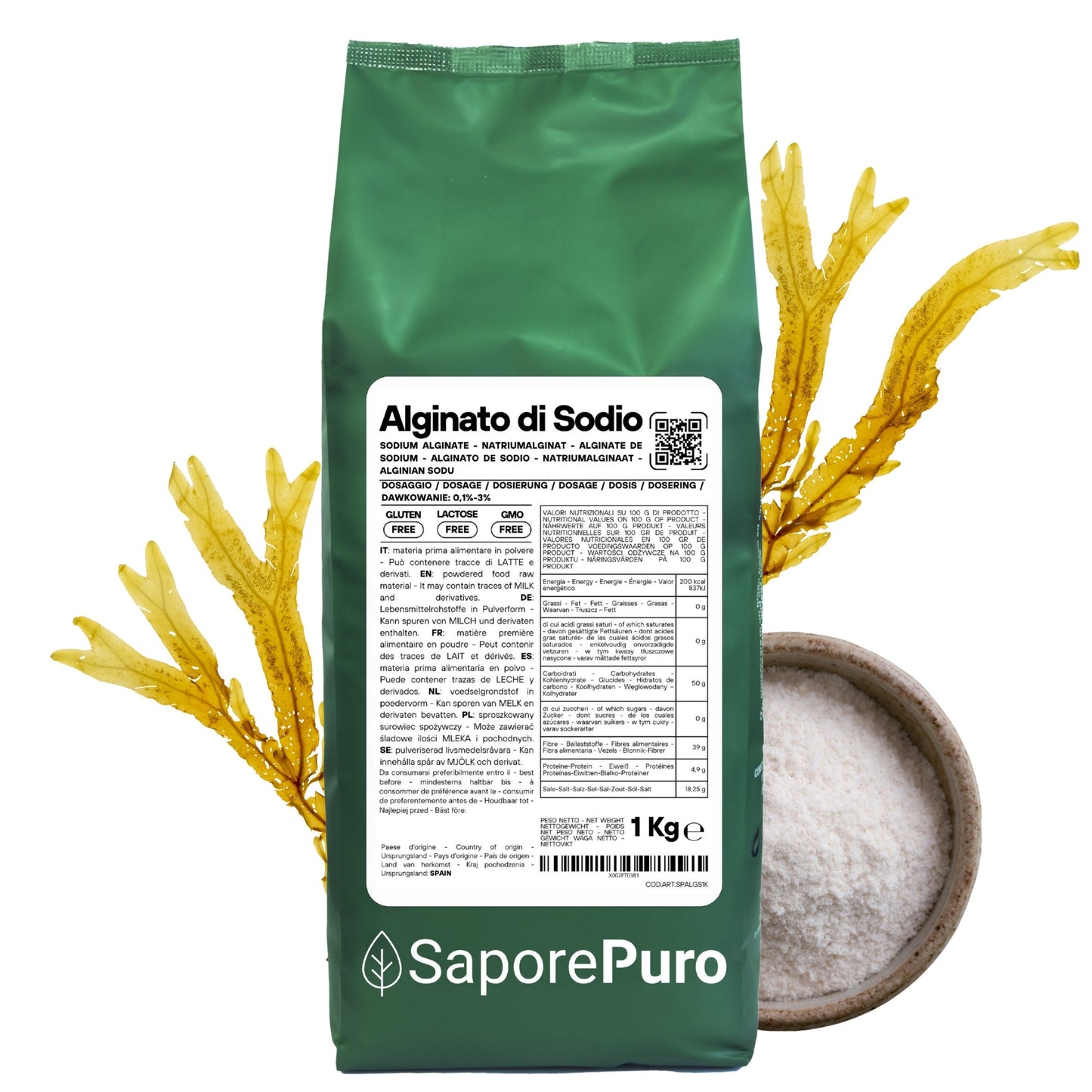 Alginato di Sodio - Sferificazione Molecolare - Gelificante Naturale E401 - GelatoStore