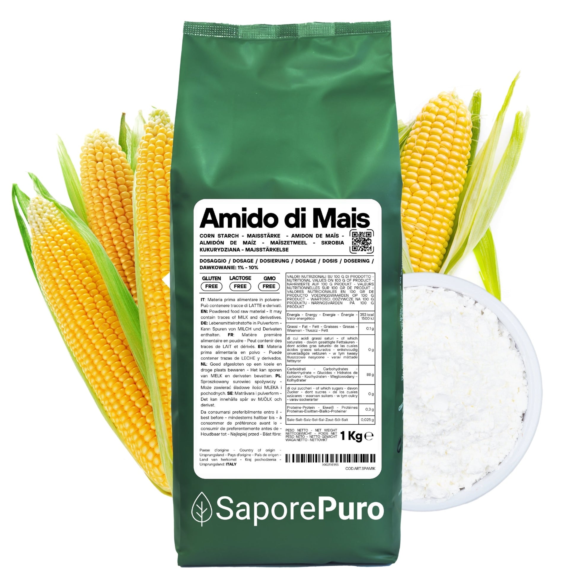 Amido di mais Nativo - Addensante potente, naturale e funzionale- Gluten Free - GelatoStore