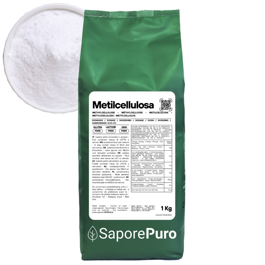 Metilcellulosa Alimentare SaporePuro - Addensante e Gelificante - GelatoStore