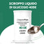 Liquid glucose syrup 40DE by SaporePuro, used for baking and ice cream making, shown in a clear glass bottle with a golden liquid.