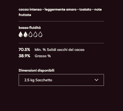Cioccolato fondente 70-30-38 - Callebaut - 2.5kg - GelatoStore