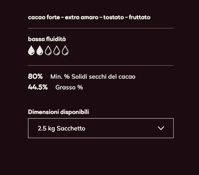 Cioccolato fondente Power 80 - Callebaut - 2.5kg - GelatoStore