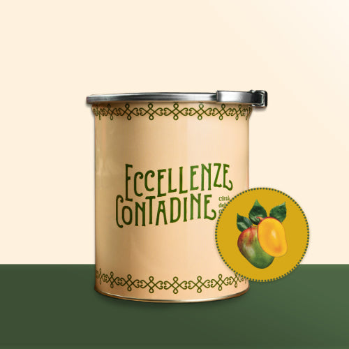 Variegato Mango Kensington Pride pasta classiche from Città del Gelato in a 3.5kg container, showcasing vibrant mango swirls and creamy texture.