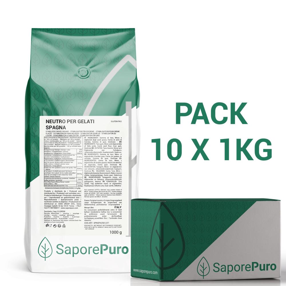 Neutro per Gelato SaporePuro stabilizzante per gelato cremoso, 1kg bag in carton, ideal for high-quality homemade gelato.