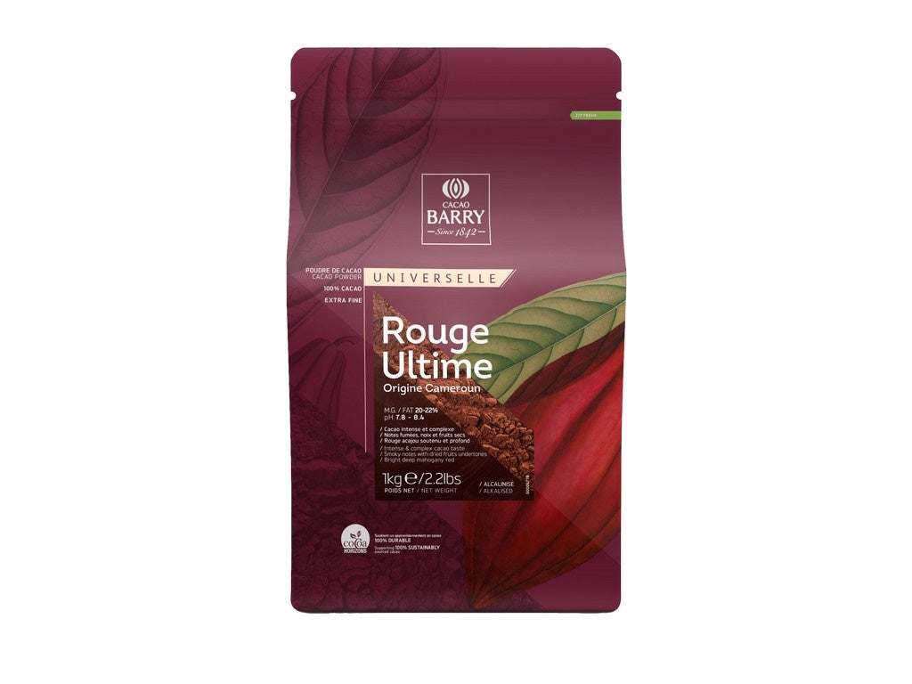 Cacao Barry Rouge Ultime 1 kg – Cacao in polvere rosso intenso ad alta performance - GelatoStore