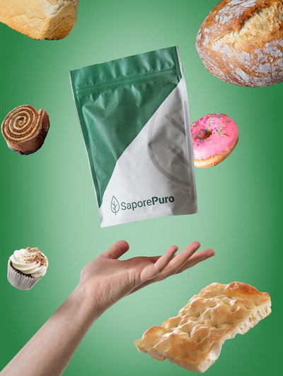 Buono regalo SaporePuro con immagine di pane fresco, ideale per divertiti in cucina e scoprire sapori autentici italiani.