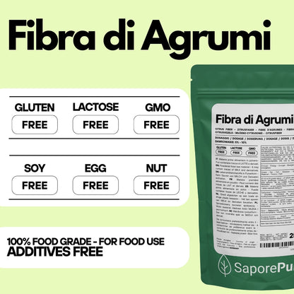Fibra di Agrumi - Addensante Clean Label per Gelato senza "E" - Ex Fibra di Limone - SaporePuro