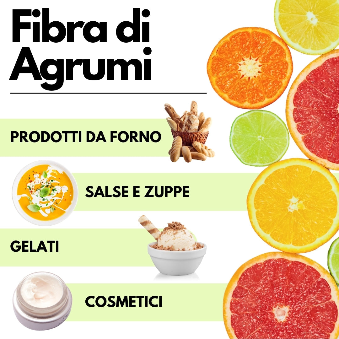 Fibra di Agrumi - Addensante Clean Label per Gelato senza "E" - Ex Fibra di Limone - SaporePuro
