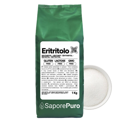 Eritritolo - Alternativa allo Zucchero -  origine FRANCIA - Dolcificante 0kcal - SaporePuro