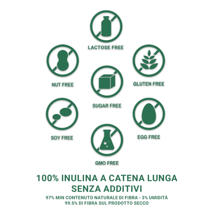 Inulina a catena lunga in polvere pura - 150gr - Origine Europa - SaporePuro