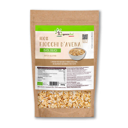 100% Fiocchi di Avena integrali piccoli senza glutine BIO - 350g - GelatoStore