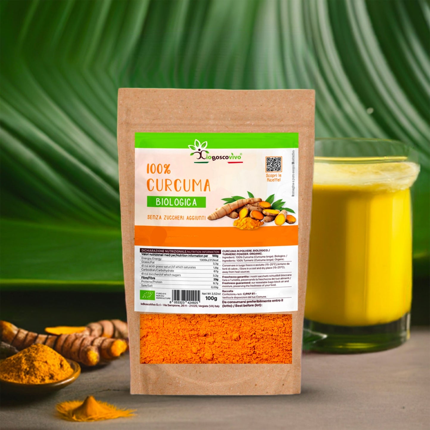 100% Curcuma in polvere BIO - 100g - GelatoStore