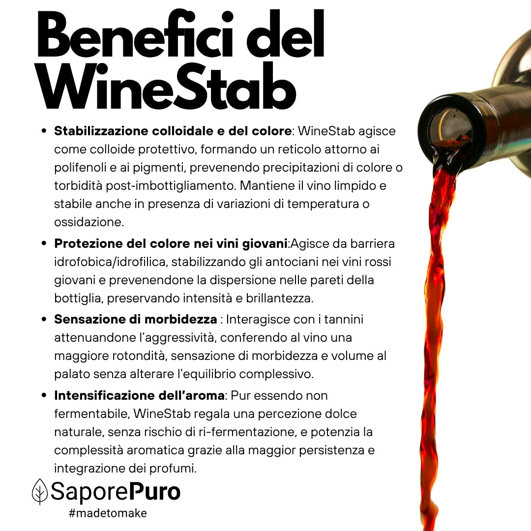 WineStab – Gomma Arabica Naturale per Stabilizzazione del Vino - SaporePuro