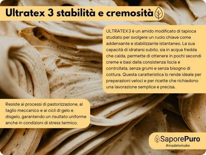 ULTRATEX 3  - Amido modificato da Tapioca - Uso Caldo e Freddo - SaporePuro