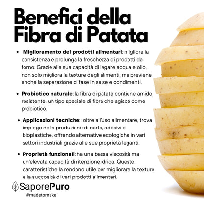 Fibra di Patata - 1kg - Gluten Free - Origine Belgio- ideale per panificazione e prodotti da forno - SaporePuro