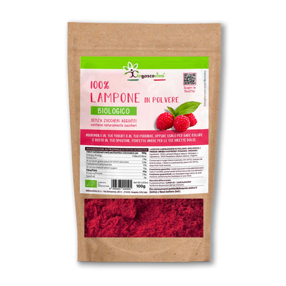 100% Lampone liofilizzato in polvere BIO - 100g Ideale per colorare le tue ricette! - GelatoStore