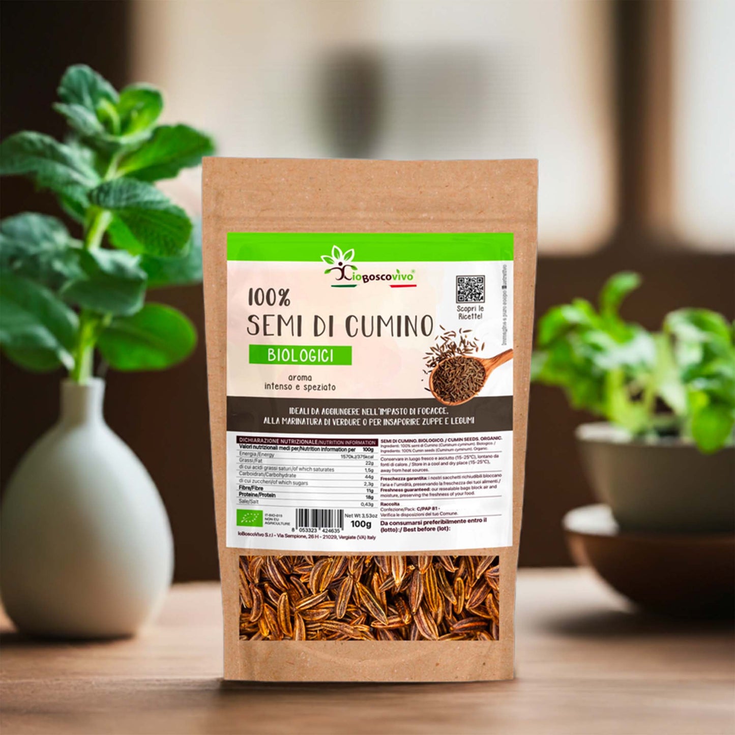 100% Semi di Cumino interi BIO - 100g Ideale per insaporire - GelatoStore