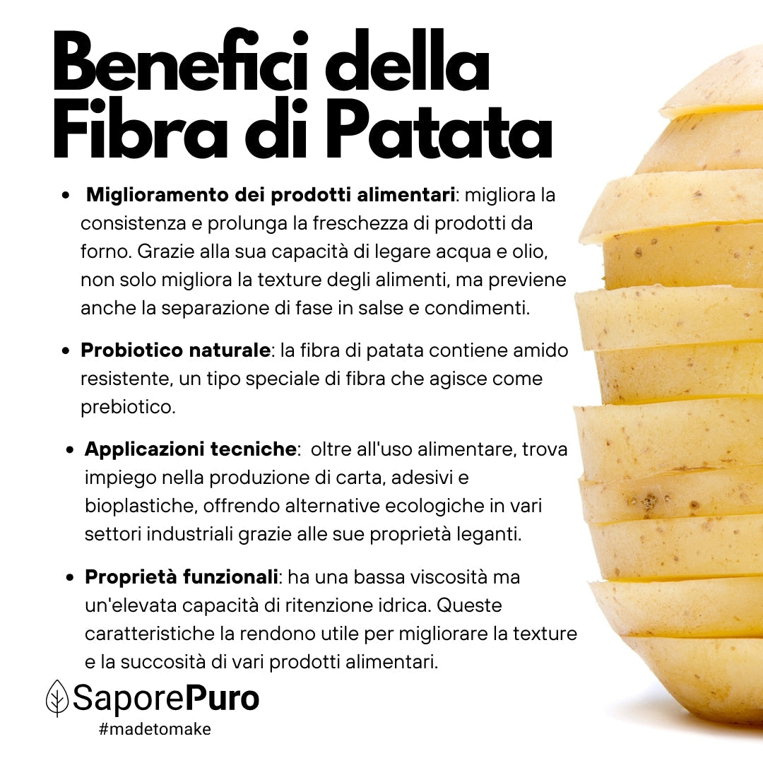 Fibra di Patata - 1kg - Gluten Free - Origine Belgio- ideale per panificazione e prodotti da forno - SaporePuro