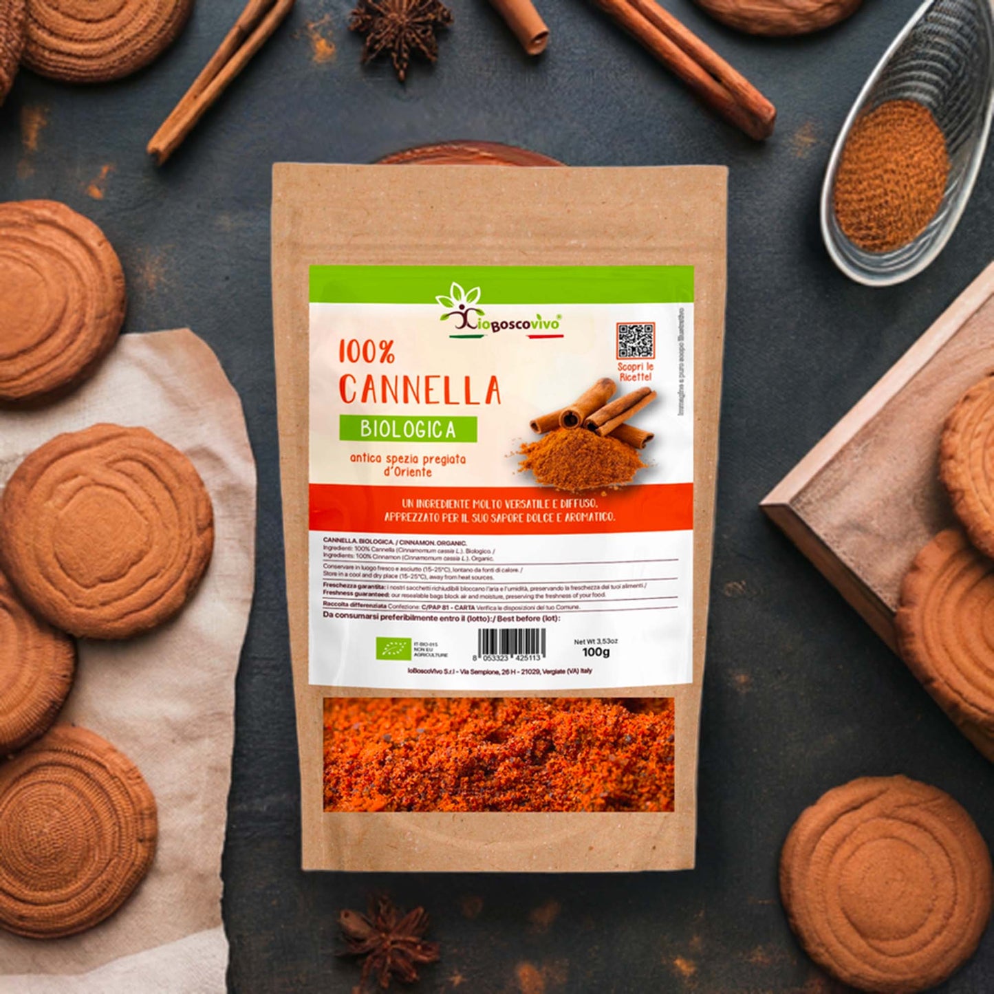 100% Cannella in polvere BIO - 100g - GelatoStore