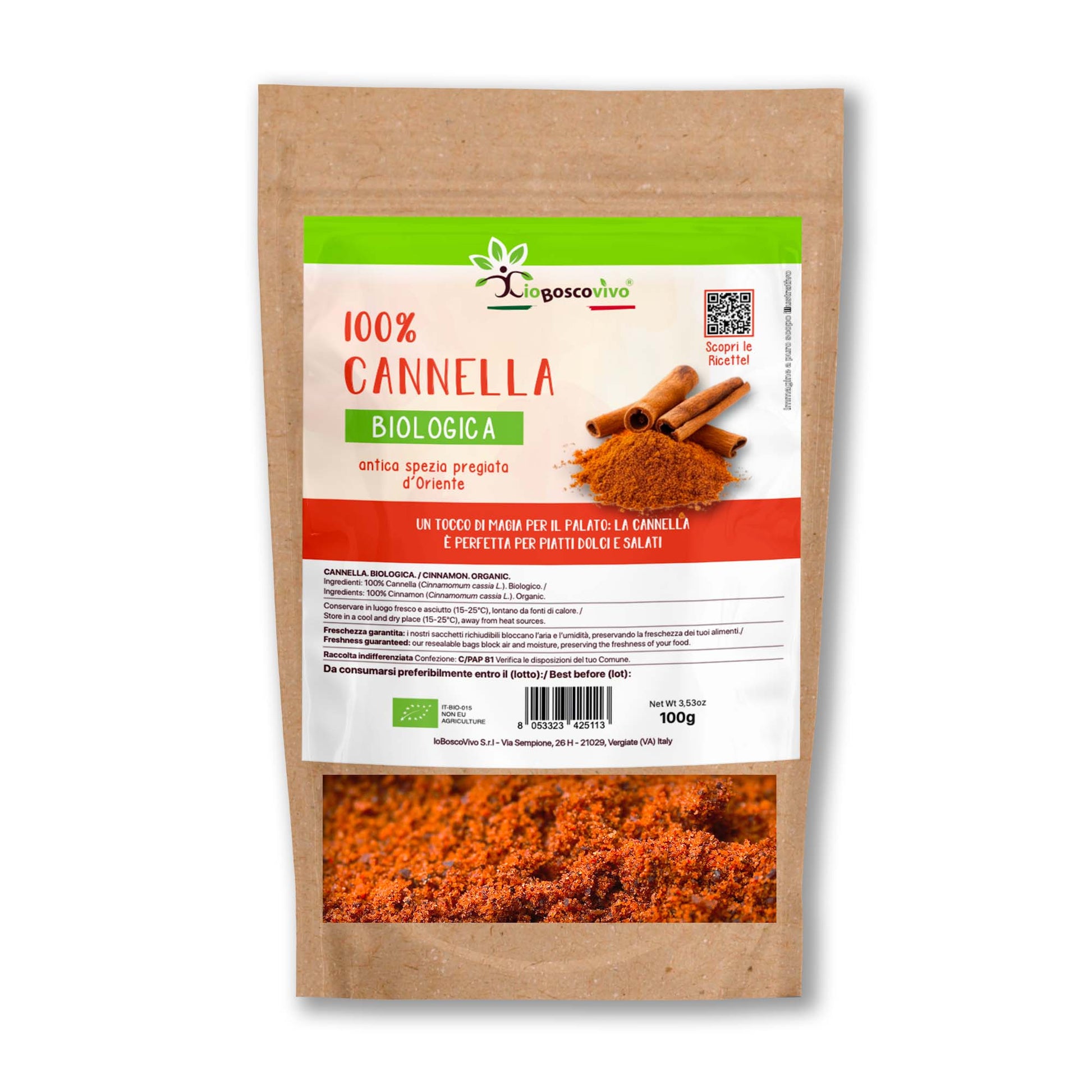 100% Cannella in polvere BIO - 100g - GelatoStore
